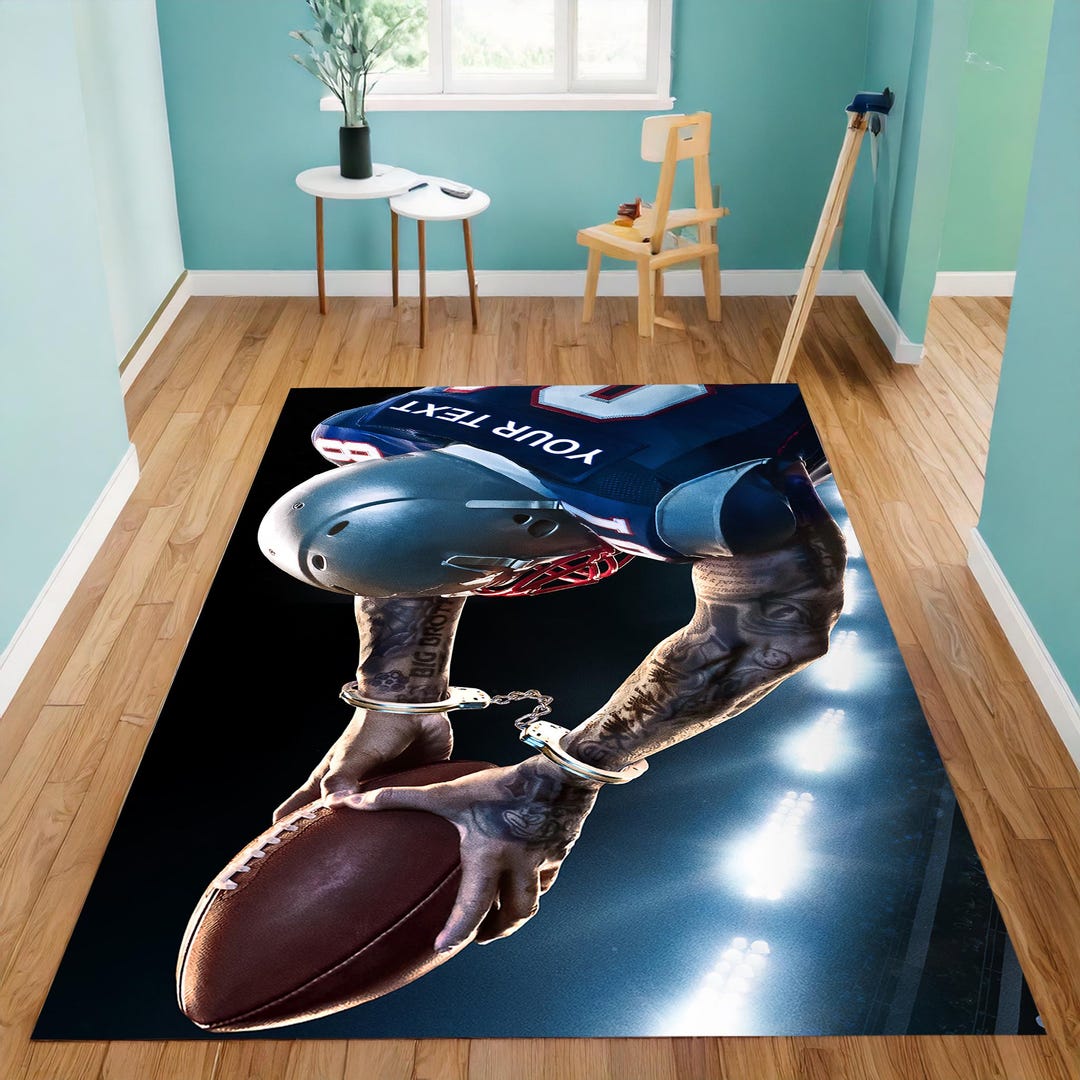 Personalized American Football Team Rug, Custom Sport Rug - Etsy