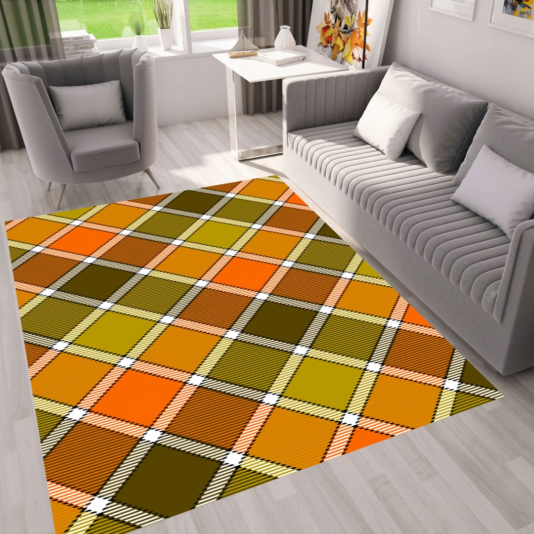 Plaid Tartan Rug: Scottish Clan Design, Washable Carpet - Etsy