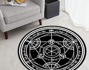 Alfombra circular de transmutación de FMA: Decoración para la habitación infantil de anime y manga.