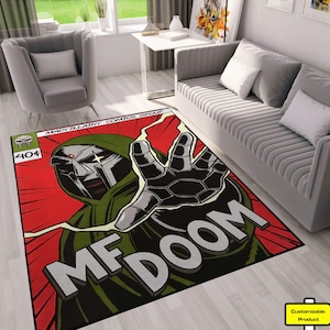 Doom Rug, Hip Hop Music, Music Rug, Area Rug, Hip Hop Music Art, Comic Book Rug, Comic Cover Carpet, Doom Comics, Magazine Cover Rug