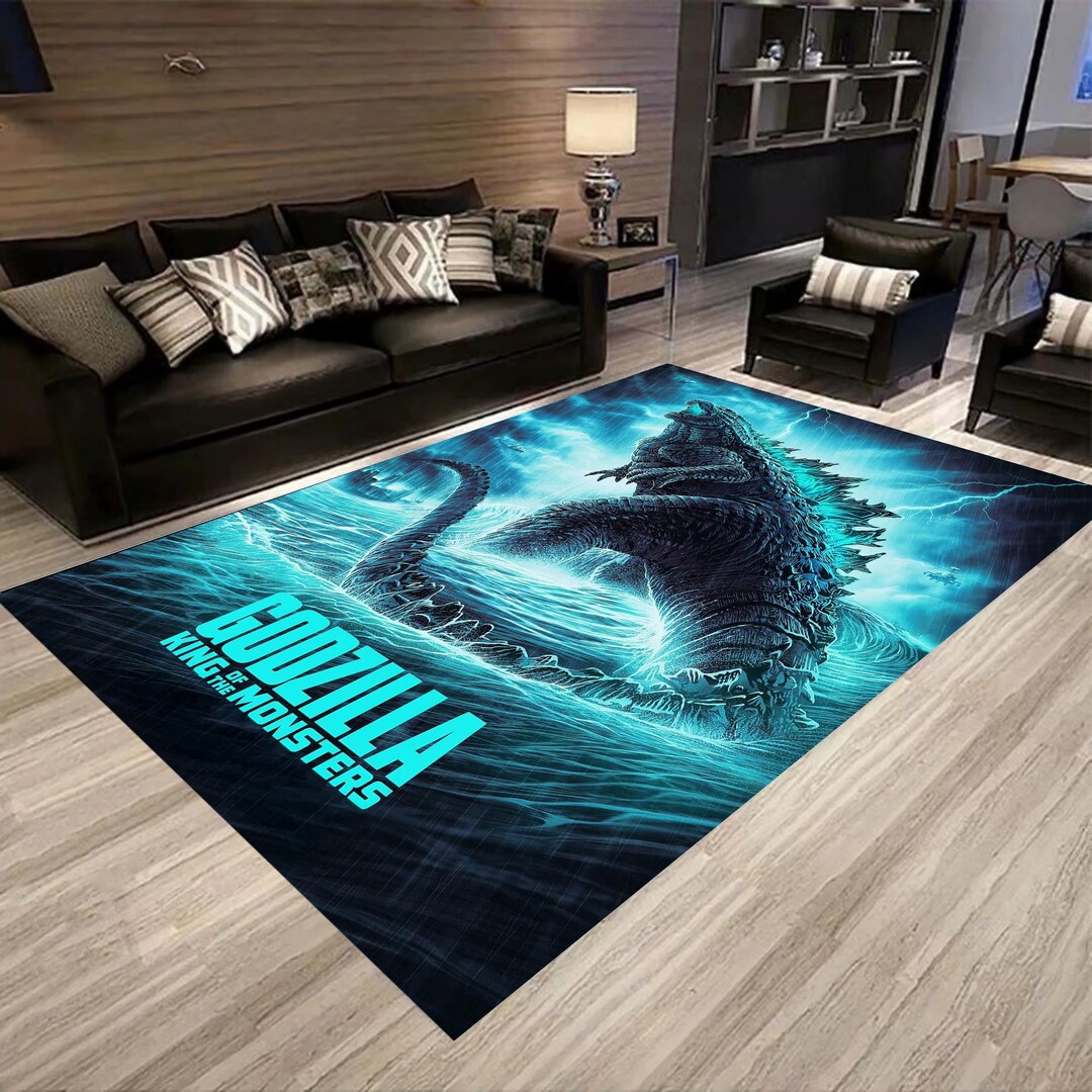 Godzilla Rug, Godzilla Movies Poster Carpet, Cinema Room Mat - Etsy