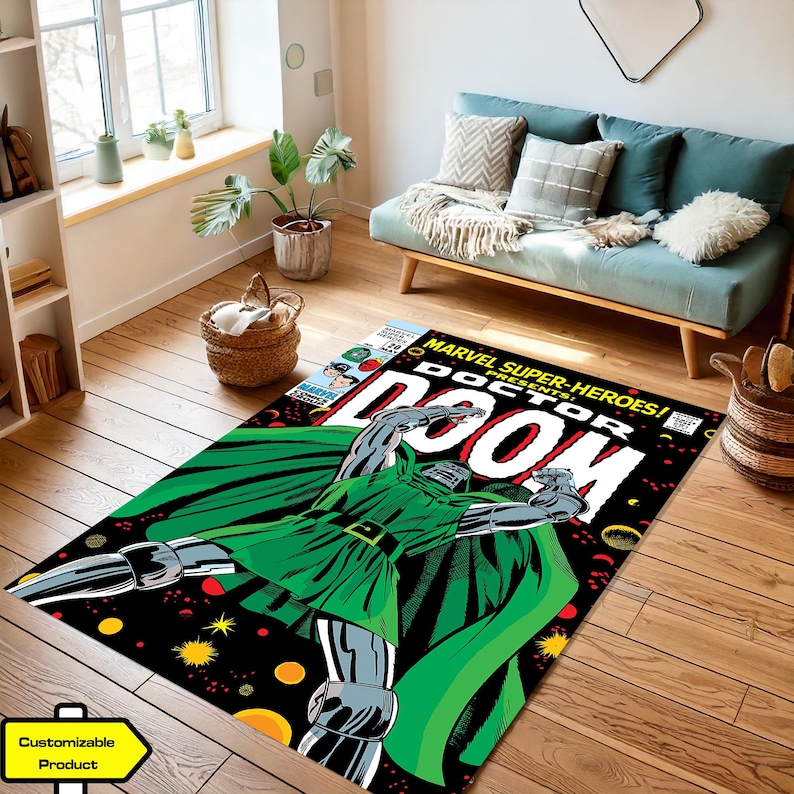 Rectangular Doom Doctor Doom, Doom Carpet, Doom Comics, Comic Book Area Rug, Dr Doom ...