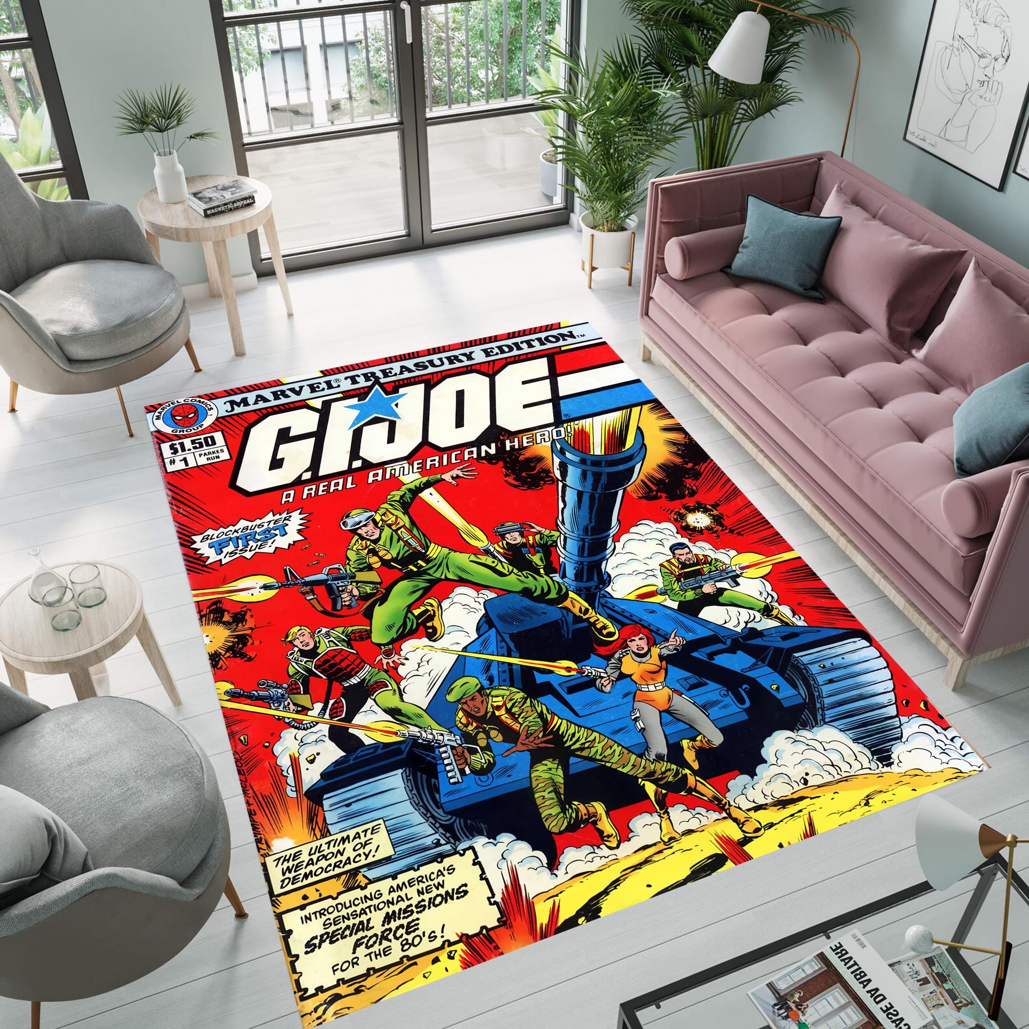 Super Heroes Rug, Comic Book Rugs, 80s Cartoon Kids Room Decor - Etsy
