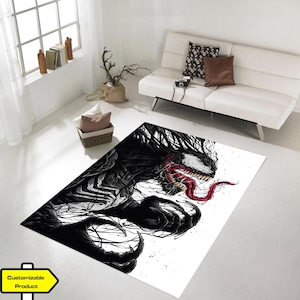 Black Anime Rug, Venom Rug, Spider Man Vs Venom, Venom Carpet, Venom Comic Book, Spiderman Comics, Dark Spider Man, Magazine Cover