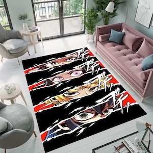 Anime Eyes Rug: Customizable Japanese Manga Art