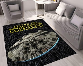 Star Wars Rug, Millennium Falcon Decor, Episode 4 Print Carpet