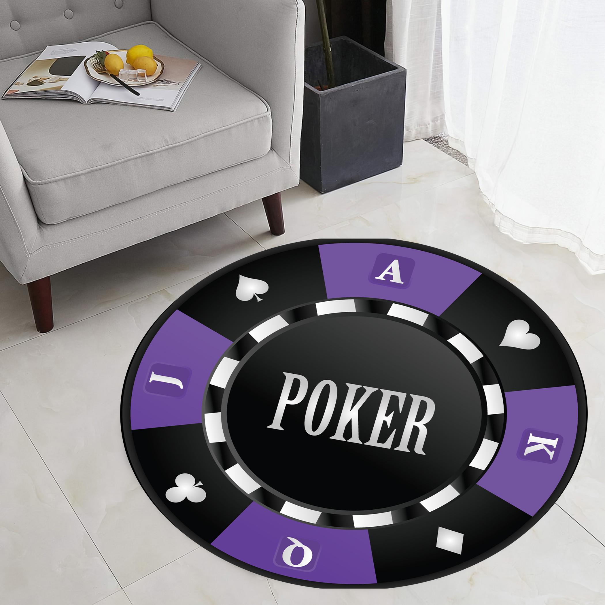 Poker Rug, Casino Coin Rug, Poker Chips Rug, Casino Round Rug, Poker, Casino Slots, Casino Decor, Casino Games, Game Room Rug,