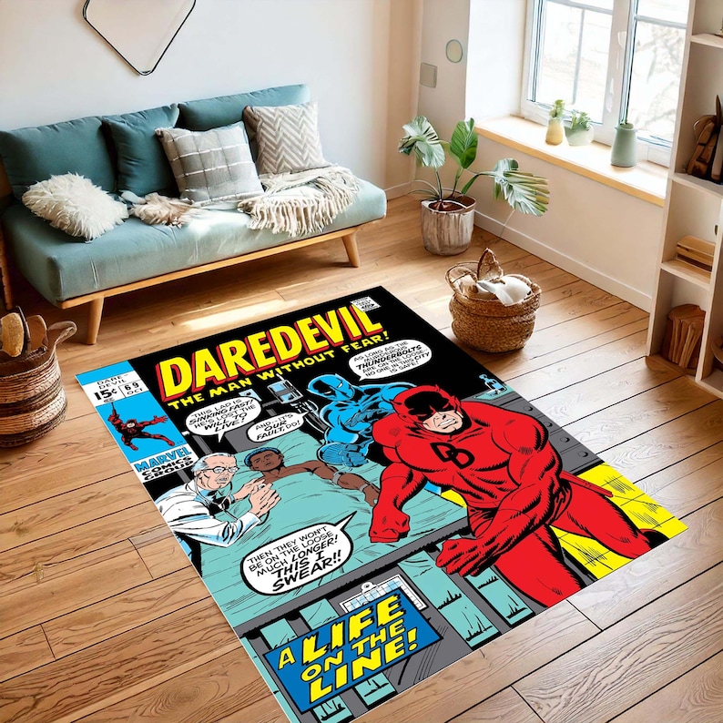Daredevil Comic Book Rug: Animated Series Home Decor - Etsy