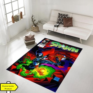Spawn Comic Cover Area Rug, Spiderman Accent Rug, Spawn Rug, Spawn Covers, Legend Rug, Comic Books, Fantastic Rug, Spawn Comic Cover Carpet