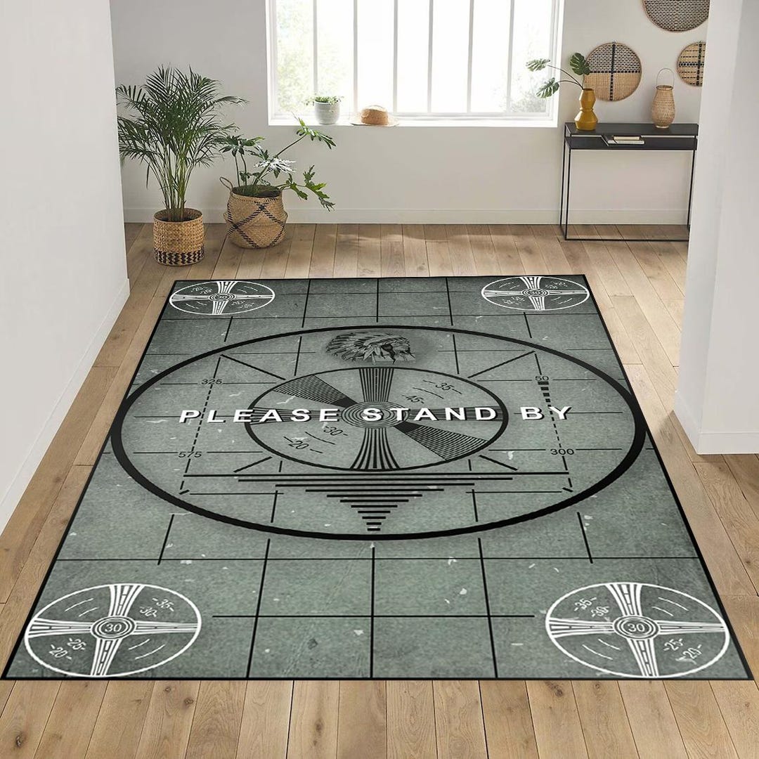 Test Pattern Rug Please Stand by Rug: Gamer Room Decor, TV Test Pattern - Etsy