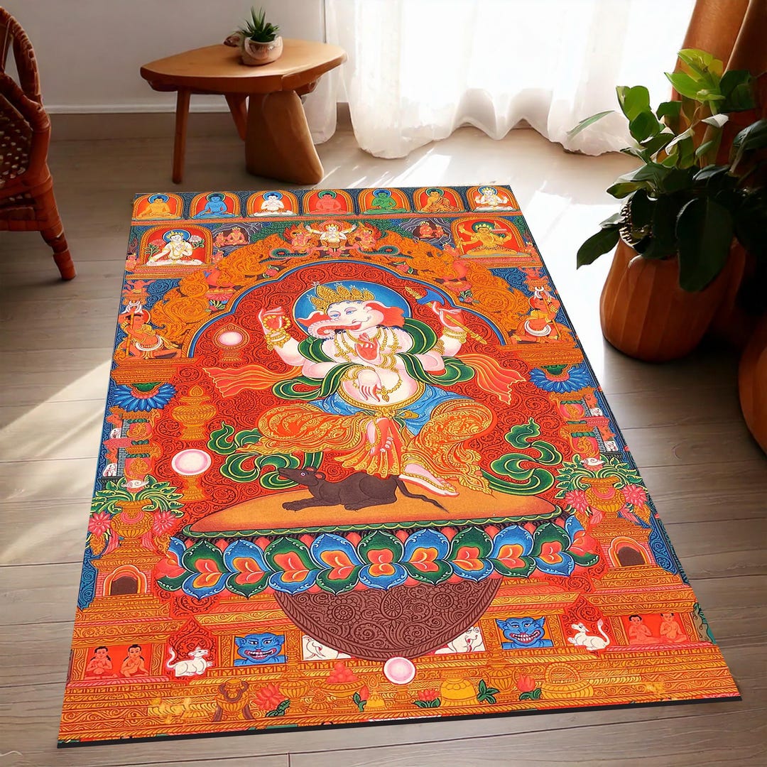 Buddhist Prayer Mat,buddha Rug, Asian Area Rug, Tibetan Life, Buddhist ...
