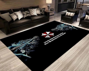 Umbrella Rug, Zombie Rug, Resident Rug, Apocalypse, Gaming Gift Rug, Umbrella Carpet, UMBRELLA, Umbrella Patterned Carpet, Movie Rug