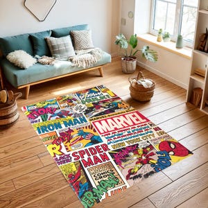 Old Comic Covers, Comics Rug,Magazine Cover Rug,Spiderman Retro Rug, Spiderman Covers, Comic Books,Fantastic Rug,Movie Comics,Cartoon Covers