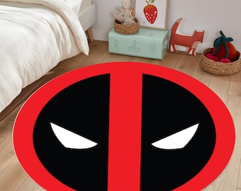 Deadpool Round Rug: Kids Room Decor, Custom Design