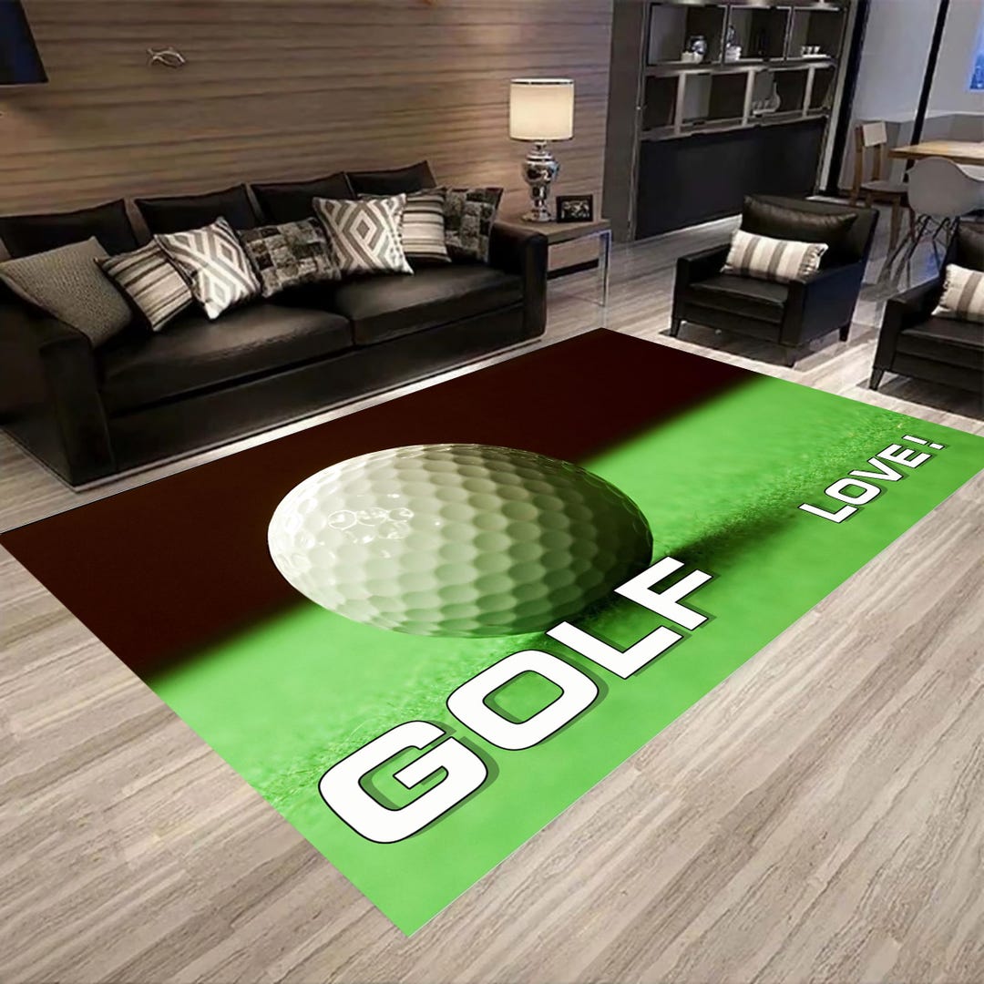 Neutral Color Golf Rug Personalized Golf Team Rug: Custom Sport Area Rug - Etsy