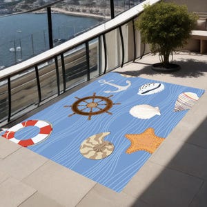 Decoração de terraço, tapete de terraço, tapete de pátio, tapete de pôr do sol, tapete à prova de intempéries, tapete sintético, tapete para área externa, tapete antiderrapante, tapete abstrato personalizável