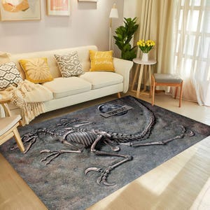 Dino Rug, Rug For Child, Dinosaur Carpet, Fossil Rug, Dino Fossil, Customizable Rug, T-Rex Rug, Area Rug, Fun Area Rug, Hypebeast Decor