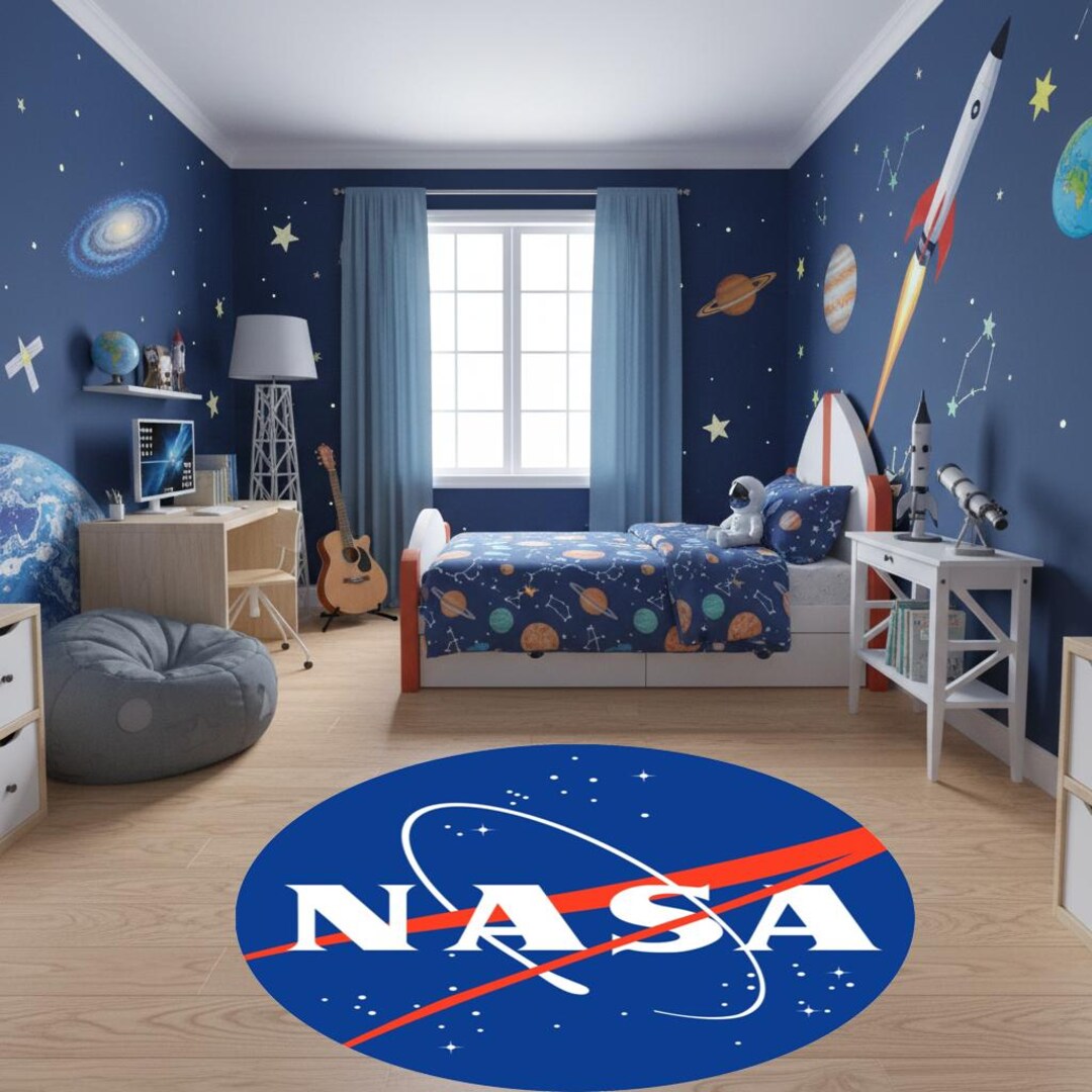 Nasa Rug Round NASA Round Rug, Space Galaxy Kids Room Decor, Office Carpet - Etsy