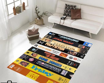 Unforgettable VHS Tapes of the 80s, VHS Cassette, Vhs Horror Rug, Movie-Video Rug, Retro Vhs,Hype Beast Rug, Horror Movies Rug,VHS Cover Art