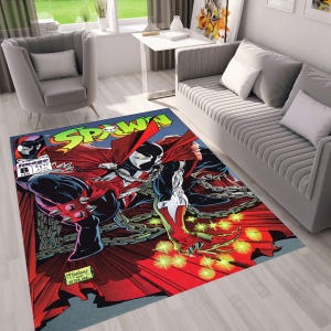 Spawn Covers, Spawn Rug, Spawn Comic Cover Area Rug, Spiderman Accent Rug, Legend Rug, Comic Books, Fantastic Rug, Spawn Comic Cover Carpet