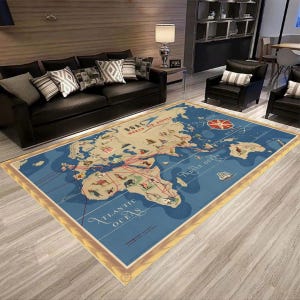Tapis guide de voyage personnalisable, National Air Lines, oeuvre d'art avion, Route rétro, Tapis rétro, Cadeaux aviation, Tapis Air Lines, Cartes anciennes