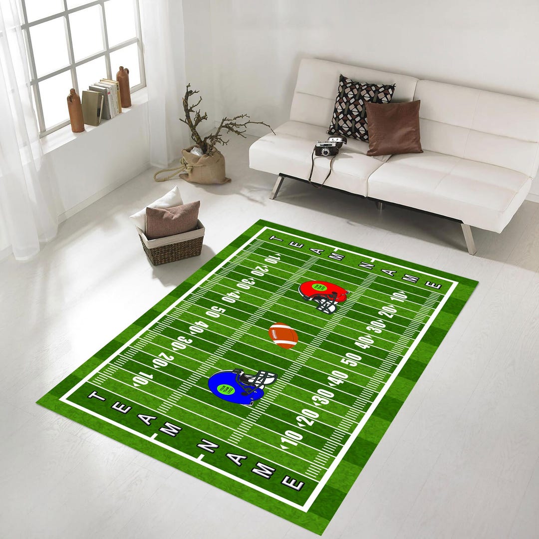 Customizable American Football Team Logo Rugs, Rugby Helmet, Spor Field ...