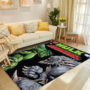 Hulk Rug, Doomsday Special Issue, Comic Area Rugs, Comic Book Rug, Comic Cover Carpet, Super Hero Comics, Magazine Cover Rug, Comic Rugs