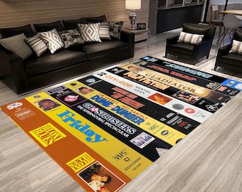 Alfombra con diseño de cinta VHS de los 80: Diseño de vídeo de películas retro