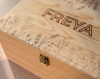Personalized Wooden Keepsake Memory Box