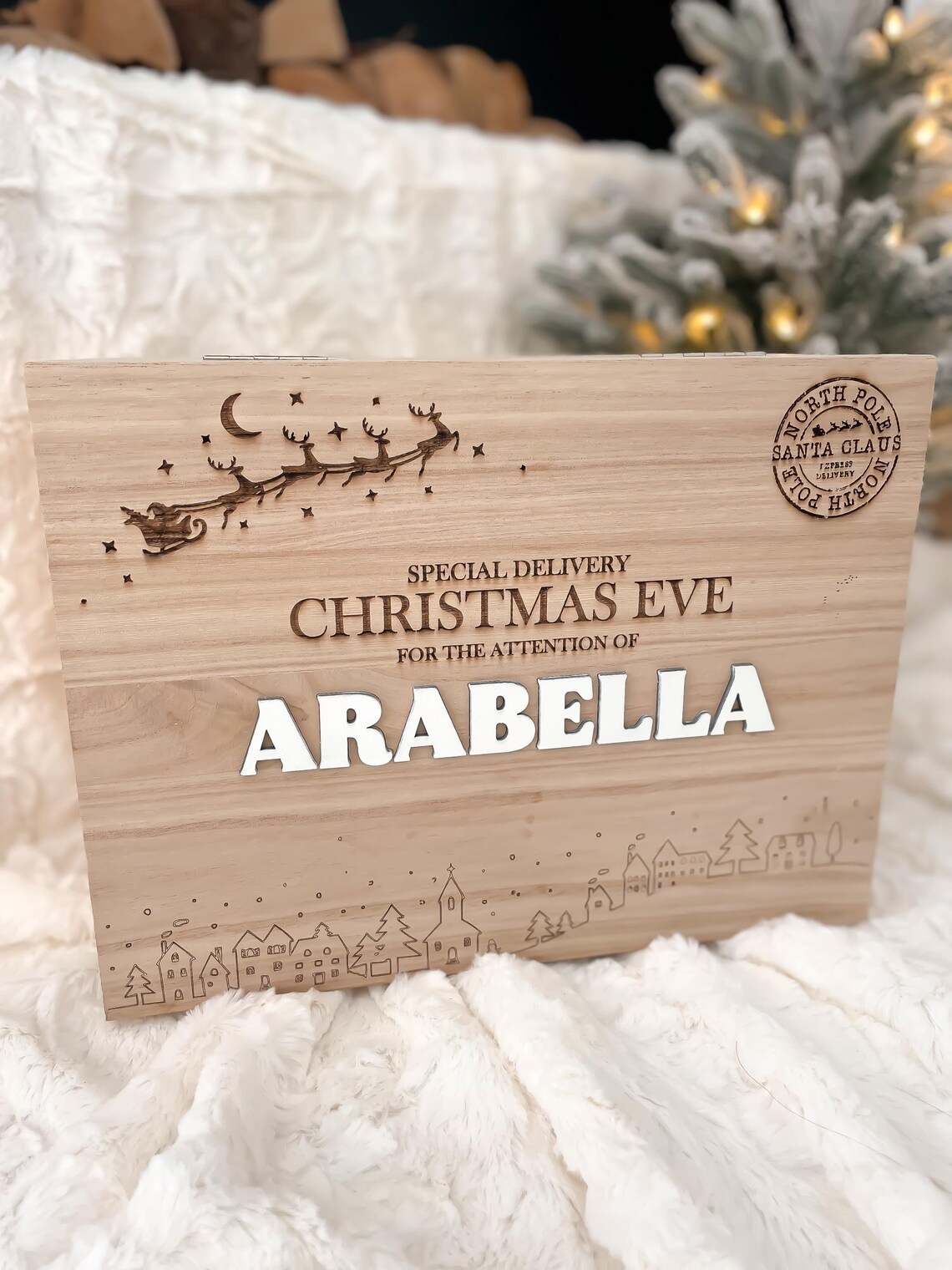 Christmas Eve Box | Personalised Engraved Wooden Christmas Eve Box ...