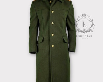 Vintage Wool Military Coat Vintage Olive Green Patched Marines