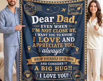 Dad Blanket Gift From Daughter Son, Best Dad Ever Blanket, Love You Dad Blanket, Father’s Day Gift, Birthday Gift for Dad, Best Gift Grandpa