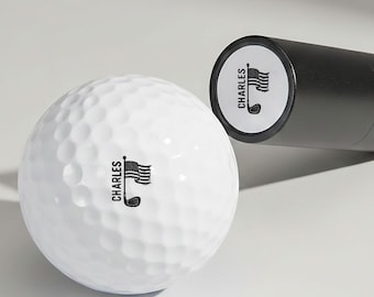 Custom Golf Ball Stamp Box, Personalized Name Logo Golf Stamp, Funny Golf Accessories for Golfers, American Flag Golf Balls, Golf Joke Gifts