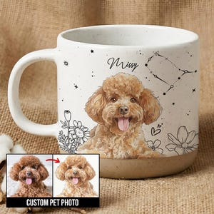 Taza de cerámica con foto de mascota personalizada, taza de café con cara de perro y gato, taza personalizada con retrato de mascota, regalo para papá, perro, gato, divertido regalo para dueños de mascotas.