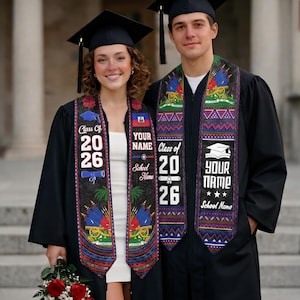 Personalized Haitians American Flag Graduation Sash 2026, Haiti Graduation Stole Custom, Haitians Graduation Sash 2026, Graduation Gifts