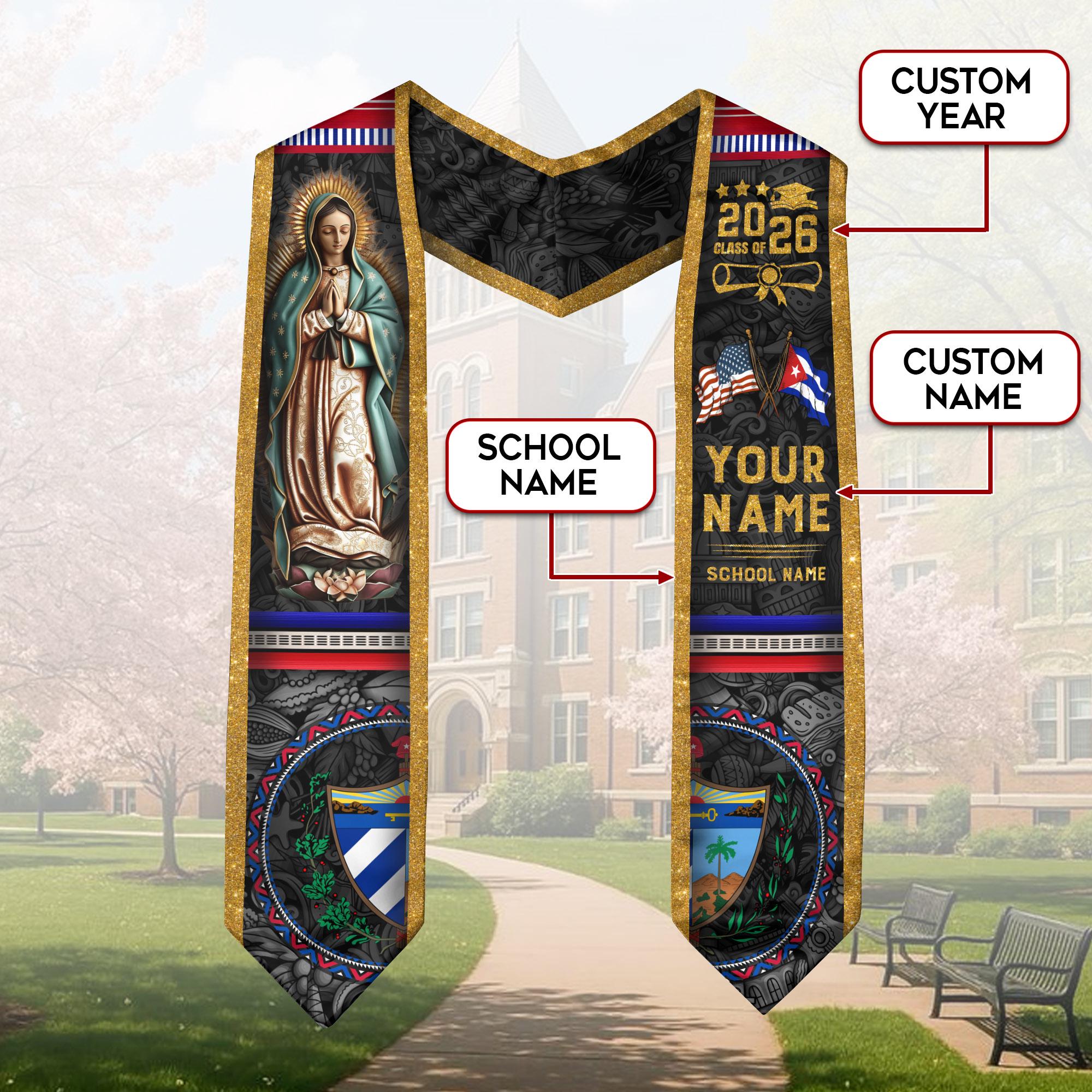 Cuban Graduation Custom Cubans American Flag Graduation Sash 2026, Cubans Graduation ...