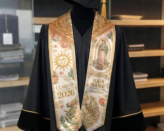 Custom Mexican Graduation Tassel Sash, Aztec Pattern Stole Grad, Mexico Flag Pride Class of 2026, Mexican Graduation Outfit, Gift for Senior