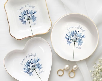 Regalo de boda personalizado para la pareja, plato para anillos con diseño de pájaros, regalo de compromiso, regalo de boda para la novia, regalo para la despedida de soltera, regalo de aniversario.