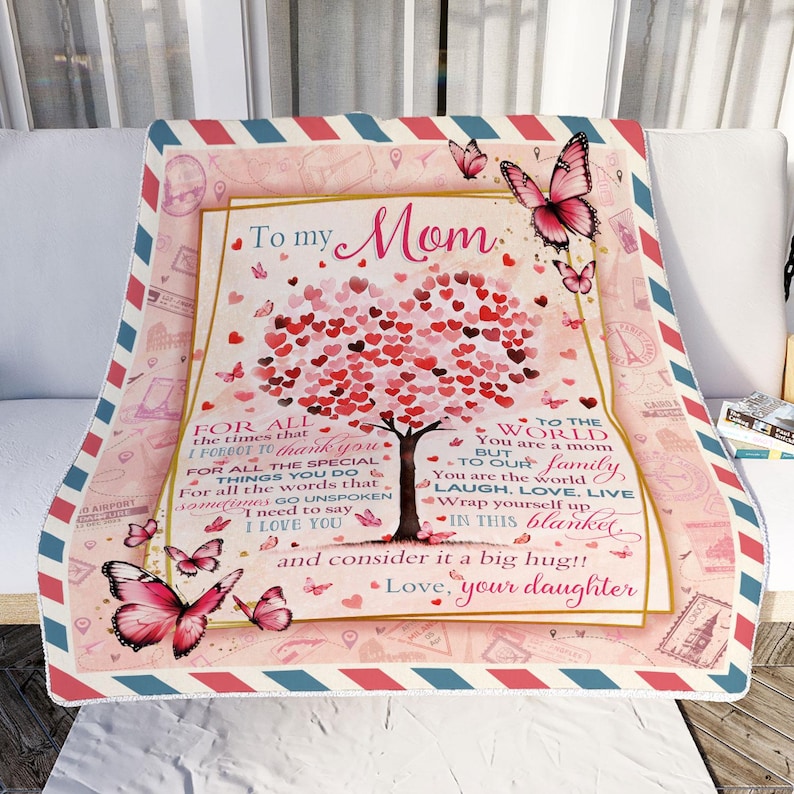 Personalisierte To My Mom Decke, Geschenke zum Muttertag, Mommy Geschenk von Tochter und Sohn, Custom Mom Letter Decken, Mom's Geburtstagsgeschenke Bild 9