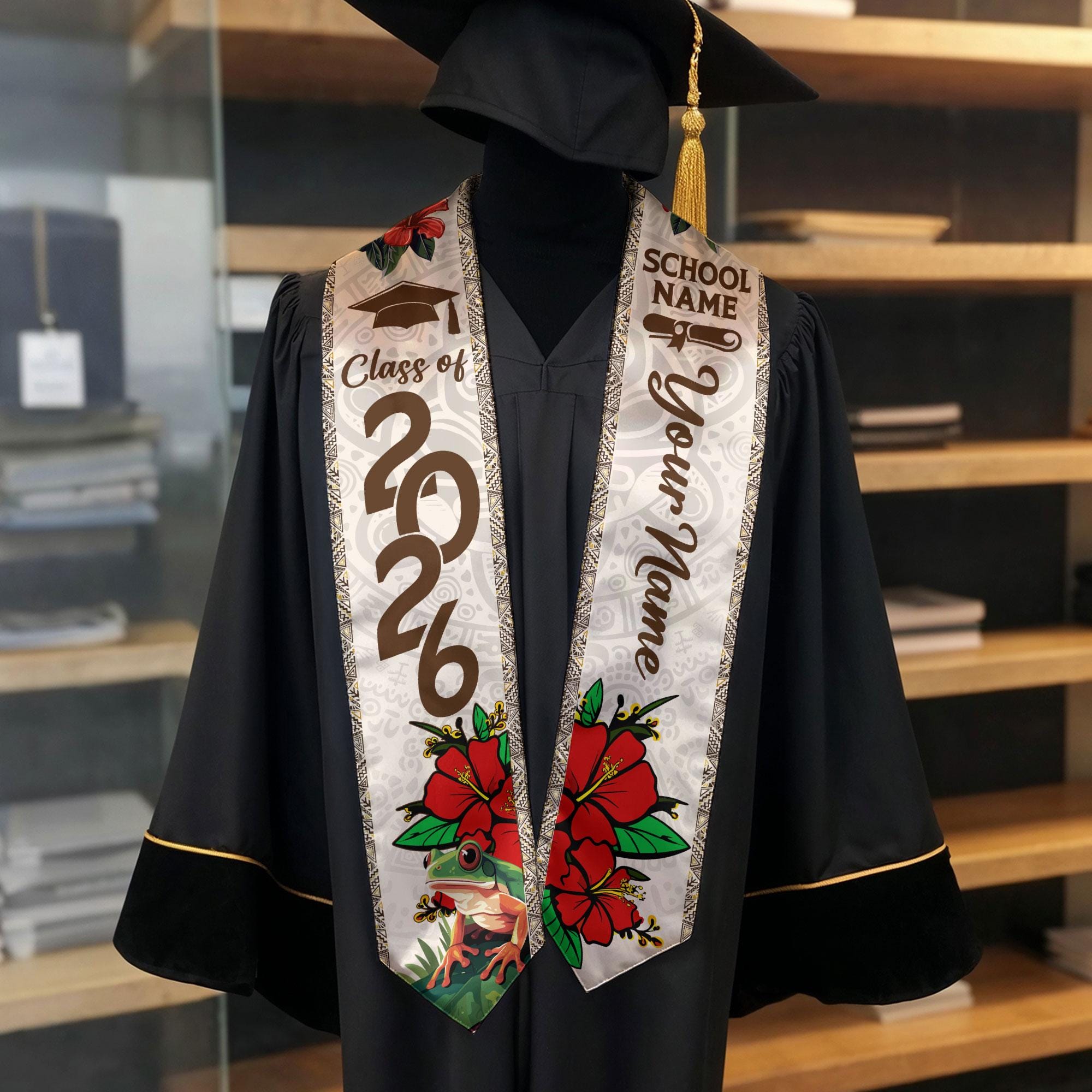 Puerto Rican Graduation Custom Puerto Rico Graduation Sash, Personalized Grad Stole Boricua ...
