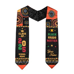 Custom African Flag Graduation Sash 2025, African Graduation Sash, African Graduation Sash Graduation Stole Class Of 2025