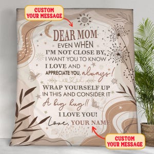 Personalisierte To My Mom Decke, Geschenke zum Muttertag, Mommy Geschenk von Tochter und Sohn, Custom Mom Letter Decken, Mom's Geburtstagsgeschenke Design 1