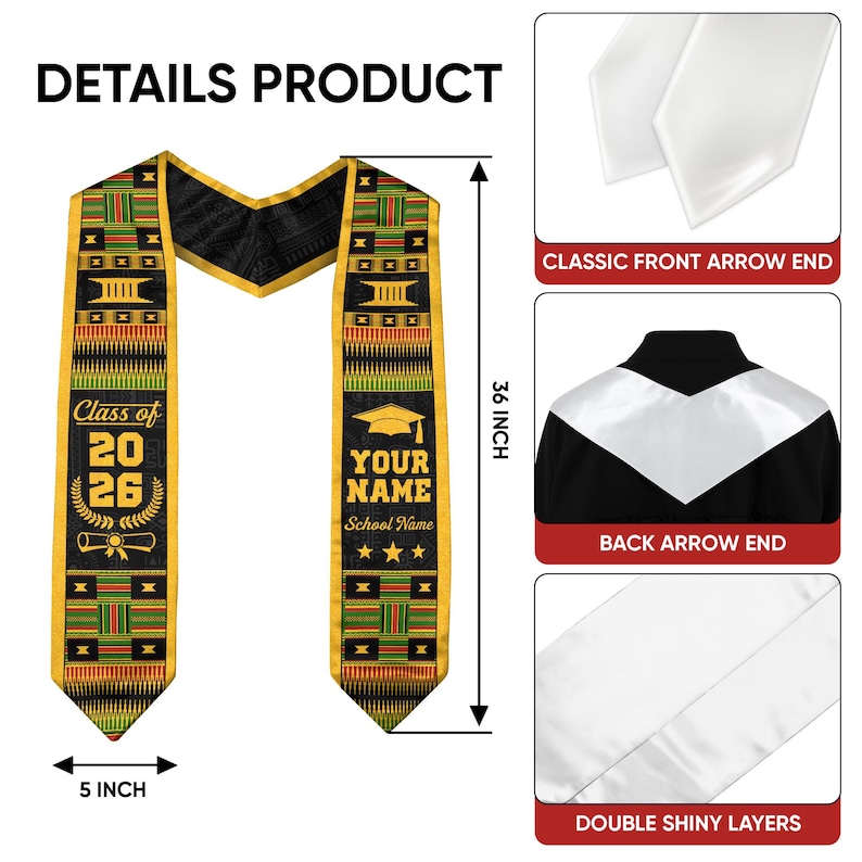 Custom African Sash 2026 With Traditional Kente Pattern, African ...