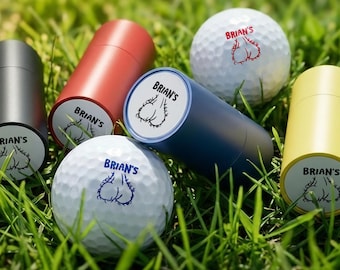 Custom Golf Ball Stamp Box, Personalized Name Logo Golf Stamp, Funny Golf Accessories for Golfers, Adult Humor Golf Balls, Golf Joke Gifts