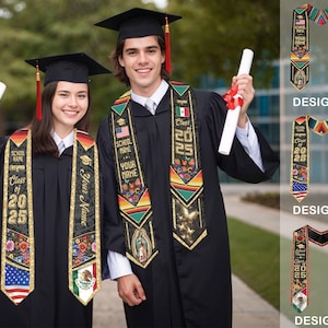 Custom Mexican Graduation Sash, Mexican American Flag Graduation Sash 2025, Mexican Stole, Mexico Graduation Stole 2025, Graduation Gift