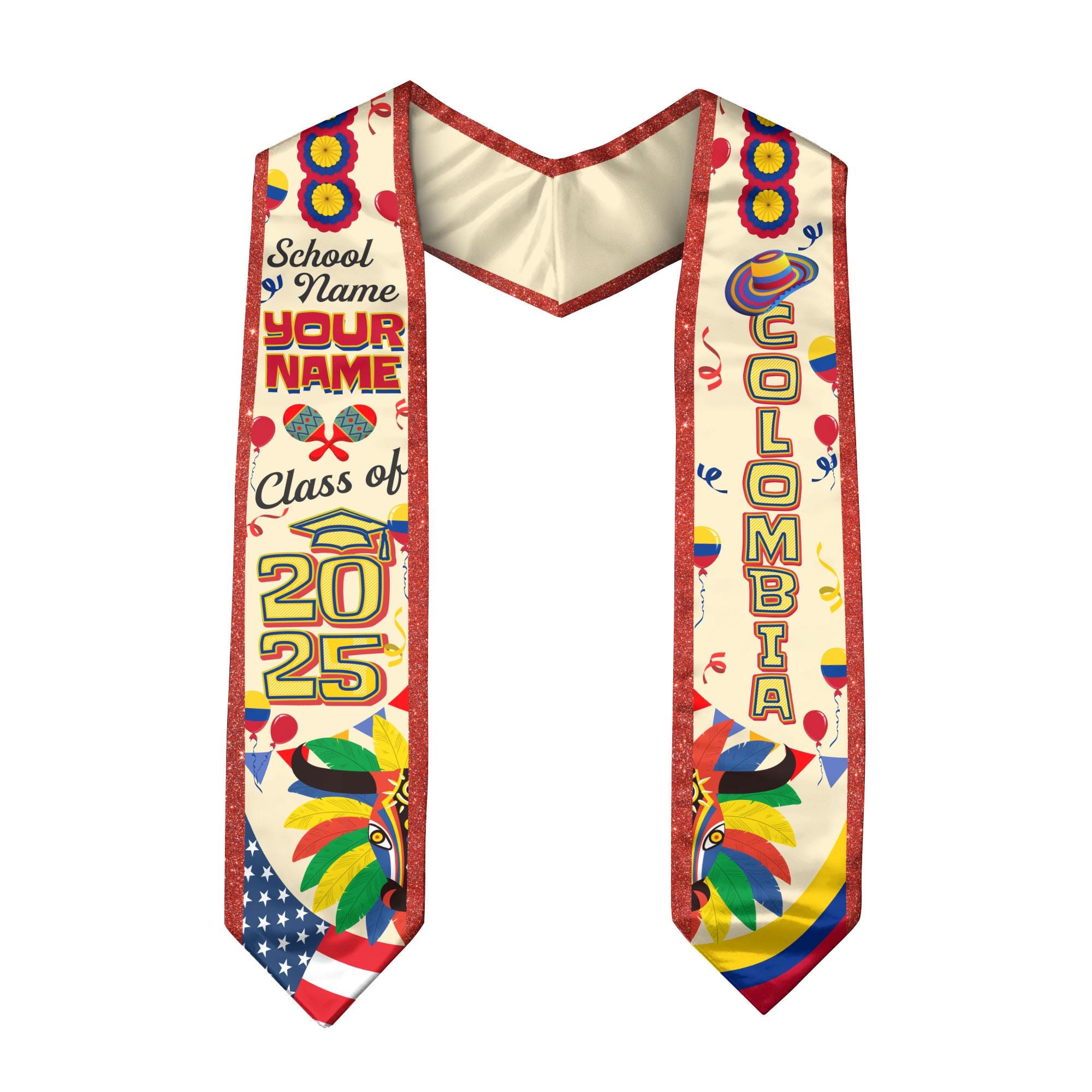 Aazon.co: Yupify Custo Colobian Graduation Sash, Colobia
