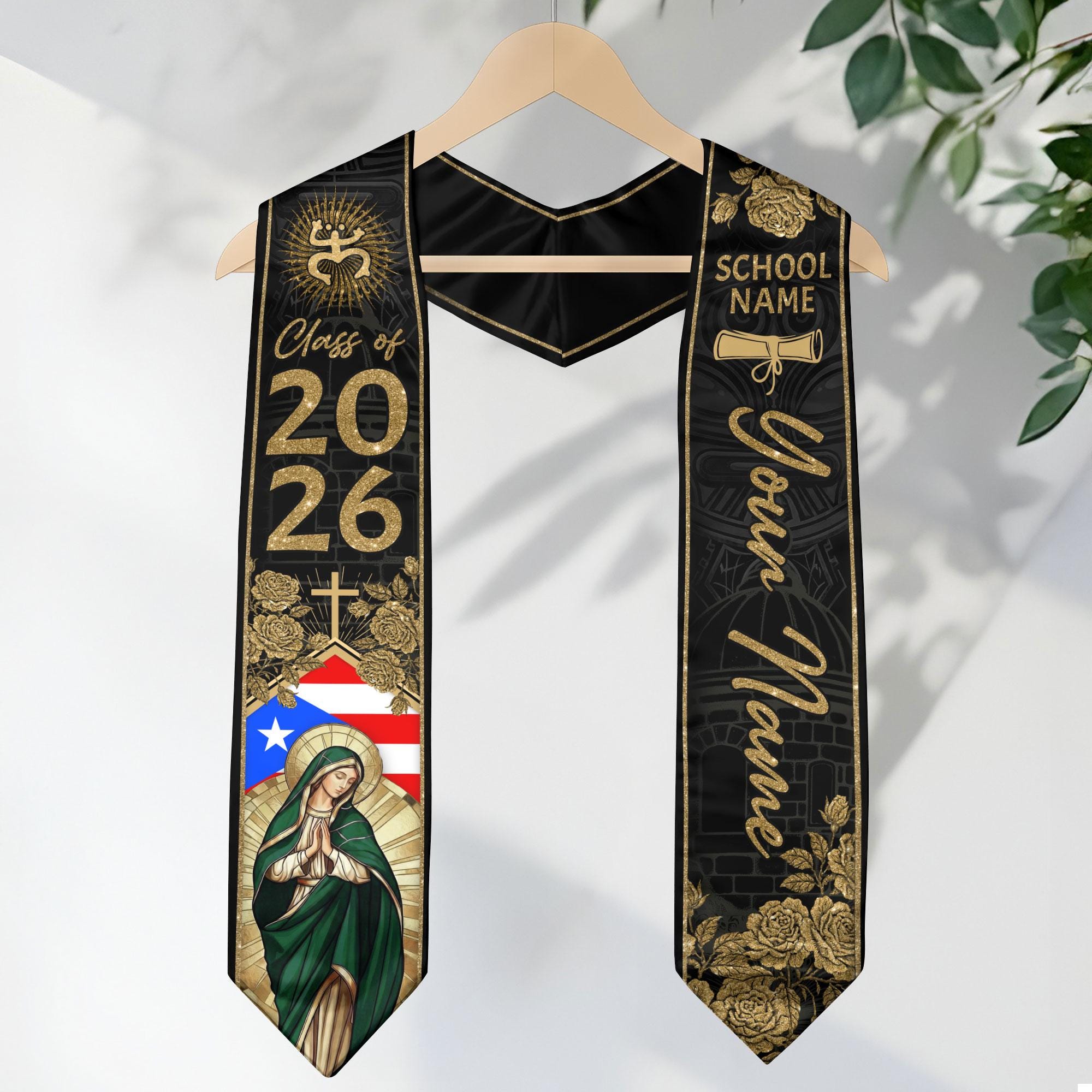 Puerto Rican Graduation Custom Puerto Rico Graduation Sash, Personalized Grad Stole Boricua ...