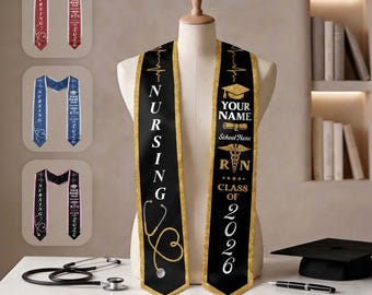 Maßgeschneiderte Pflegestola, Pflege Abschluss Stola, RN Stola, Pflege Stola Abschluss 2026, Pflege Abschluss, Pflege Stola Graduate 2026