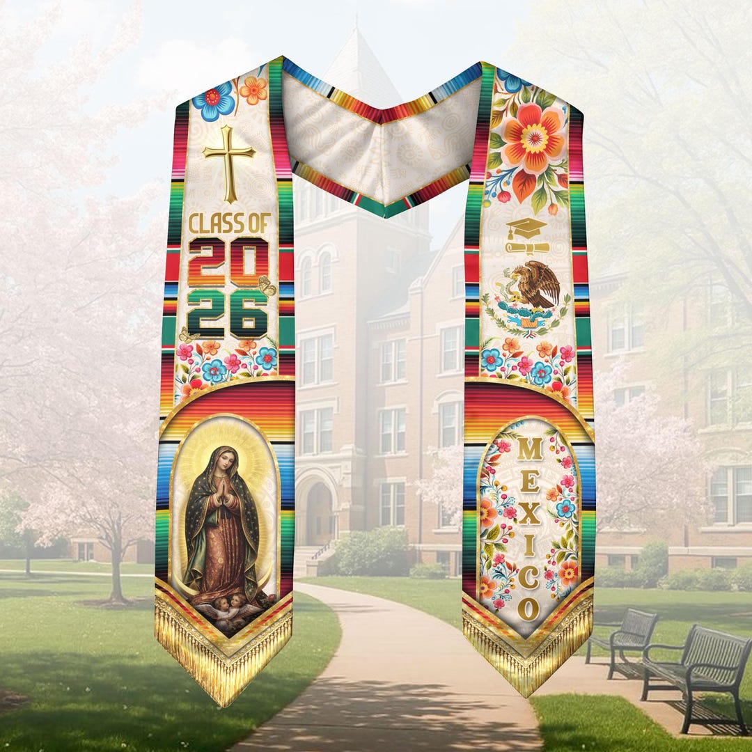 Mexican Graduation Sash, Mexican Flag Grad Sash 2026, Mexican Aztec ...