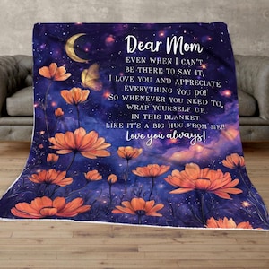 Manta personalizada para mi mamá, manta floral con letras personalizadas para mamá, regalo para el día de la madre, regalo para mamá de hija e hijo, regalo de cumpleaños para mamá